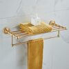 HIGOH Towel Rack Bathroom Accessories Towel Shelf, Brushed Towel Rack, Towel Holder, Bathroom Hardware Bathroom Hardware