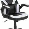 Flash Furniture X10 Gaming Racing Office Ergonomic Computer PC Adjustable Swivel Chair with Flip-up Arms, Gray/Black LeatherSoft, Polyurethane