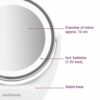Medisana CM 835 round make-up mirror - Table mirror with LED lighting and 5x magnification - Make-up mirror with 360° swivel function
