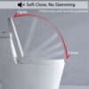 Toilet Seat Soft Close, Toilet Seats with Quick Release for Easy Clean, Easy Top Fixing with Adjustable Hinges, Anti-Slip Standard White D Shape