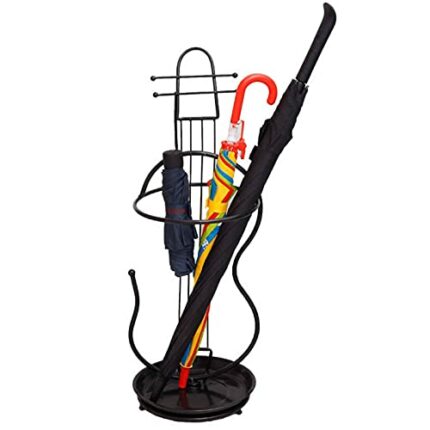 AANAN Umbrella Stands,Metal Umbrella Rack with Hooks, Creative Lute Sumbrella Stand, for Living Room, Hall, Front Door, Entrance Passage