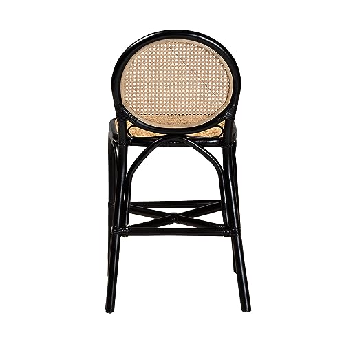 bali & pari Ayana Counter Stool, One Size, Natural Brown/Black