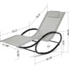 Stream Garden Rocking Chair, Outdoor Zero Gravity Rocker Sun Lounger Chair with Removable Pillow, Heavy Duty Textilene Patio Chaise Lounge Chair