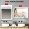 SaniteModar LED Bathroom Mirror 36 x 28 inch, Front + Backlit Lights, Dimmable, Anti Fog, 3 Colors, Waterproof, led Mirror for Bathroom, Wall Mou
