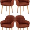 dining chair Dining Chairs Set - Corner Kitchen Counter Chairs, Dining and Kitchen Side Chair with Wood Legs Accent Chair Backrest Armchair for L