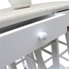 DINGZZ Dining Room Kitchen Foldable Wooden Handle Semicircle Dining Cart With Round Stool White