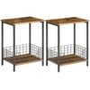 YMYNY Side Table, End Table with Storage Rack, Small Nightstand, Coffee Table, Industrial Style, Small Table in Living Room and Bedroom, 40 x 29