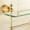 Glass Shelf Wall-mounted Bathroom Shower Room Towel Rack Convenient and Practical Single-layer Kitchen Storage Rack