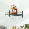 Wine racks Home/Bar Retro Wall Mounted Wood Wine Bottle and Wine Glass Holder Stemware Rack Storage Vintage Metal Hanging Wine Shelf for Bar Cabi