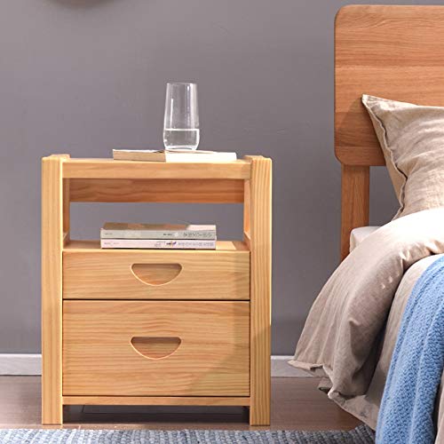 LUKEO Bedside Table Solid Wood Simple Bedroom Bedside Table, Mini Locker Multifunctional Bedside Table