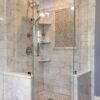 GEOONA Marble Wall-Mounted Corner Shelf,Bathroom Corner Shower Shelf，White Marble Corner Shelf Polished 9"X9"，Round Edge(Carrara White) (Carrara