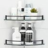 Halyuhn Glass Corner Shower Shelf for Bathroom Wall Mounted, Glass Bathroom Shelf Shower with 6MM Thick Clear Tempered Glass, Glass Shelves for S