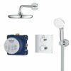 GROHE Grohtherm - Concealed Shower Set for Final Installation with Aquadimmer (Shower Arm 286 mm, 1 Spray 21 cm Head Shower, 2 Sprays 10 cm Hand