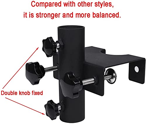 VANROUG Heavy Duty Balcony Umbrella Holder Clamp Garden Fence Parasol Decking Holding Bracket Stand,Clamping range(20mm-63mm),Umbrella Diameter(2