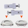 2PCS Plastic Toilet Seat Hinges Top Fixings Toilet Seat Screw Fixtures Toilet Seat Fittings Top Fix WC Hinge Blind Hole Fittings Universal Toilet