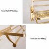 Towel Rack Aluminum Towel Bar Double Layer Towel Shelf Self Adhesive Bathroom Wall Mounted Rustproof Folding Towel Holder Towel Rail