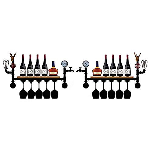 EYLINK Wine Racks,Modern Wall-Mounted Retro Decoration Bar Bar Living Room Kitchen Modern Wall-Mounted Floating Wine Bottle Rack