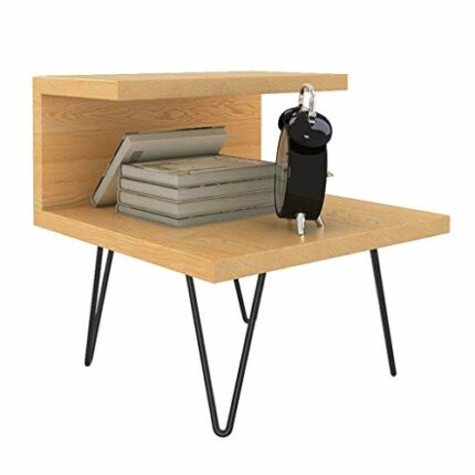 CZDYUF Simple Double Storage Space Bedside Table Wrought Iron Cabinet Feet Homeiving Room Bedroom Balcony Side Table Coffee Table, YueQiSong, Woo