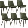 dining chair Office Reception Chairs Business Dining Chairs Set Kitchen Dining Chairs Set of 6 with Metal Legs PU Leather Seat and Backrests Kitc