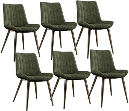 dining chair Office Reception Chairs Business Dining Chairs Set Kitchen Dining Chairs Set of 6 with Metal Legs PU Leather Seat and Backrests Kitc