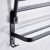 XHALERY Towel Rack Towel Rail Foldable With Hook Towel Rack Bathroom Black Space Aluminum Rack Kitchen And Bathroom Hotel Office 60cm (Size : 50c