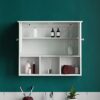 Bath Vida Priano Double Door Mirrored Bathroom Cabinet Storage Shelves Wall Mounted, White
