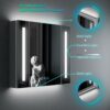Tokvon® Alameda Bathroom Mirror Cabinet led illuminated light mirrored cabinet with led dimmer switch shaver socket demister strip lights 650x600