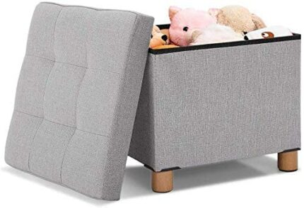 Greensen Storage Footstools with Storage Ottoman Storage Boxes, Footstools and Poufs Footstool with Removable Lid Toy Storage Box Seat Stool with