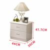 FGHOEV Retro 2 Drawer Bedside Side Table Storage Unit, Wood, White