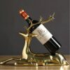 DISHENGZHEN Wine Storage Racks Wine Bottle Holder, Pure Copper Elk Single Wine Rack Creative Animal Sculpture, Wine Storage Rack for Home and Off