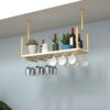EYLINK Wall Mounted Wine Rack Ceiling Hanging Wine Rack/Plant Rack Roof Wall Hanging Rack European-Style Metal Wine Glass Rack Bar Kitchen Bedroo