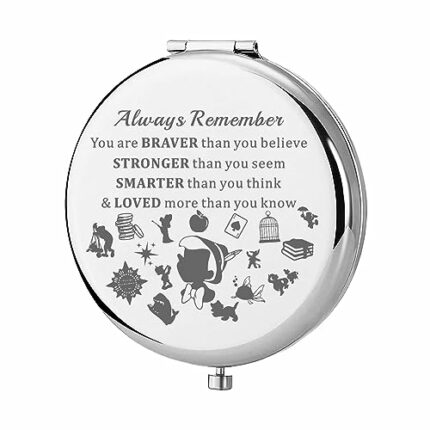 KEYCHIN Jiminy Circket Pocket Mirror Jiminy Fans Gifts You are Braver Stronger Smarter Than You Think Compact Mirror for Women Girls (Jiminy-S)