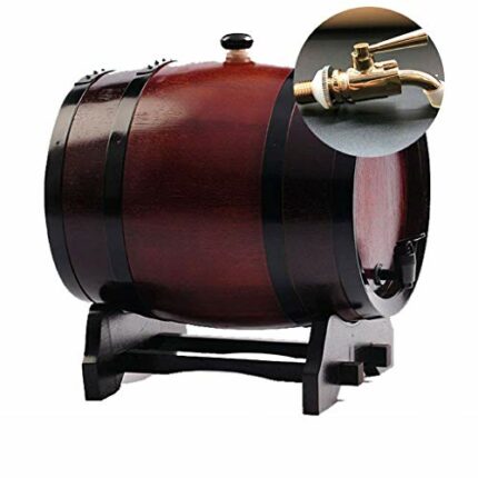 PIBM Stylish Simplicity Wine Shelf Bileless Oak Casks 5 Liters of Baked Oak Barrels from Vats, Antique Color , b