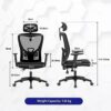 ALPHA HOME Ergonomic Office Chair, High Back Mesh Computer Chair Task Chair with Adjustable Headrest, Armrest and Lumbar Support, Work Chair Swiv