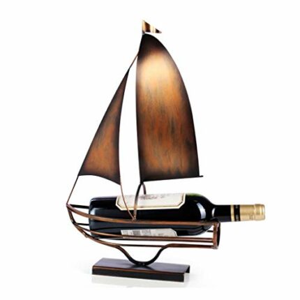 ZYZMH Sailing Wine Bottle Holder Iron Art European Creative Wine Rack Classic Bottle Storage Holder Practical Decoration
