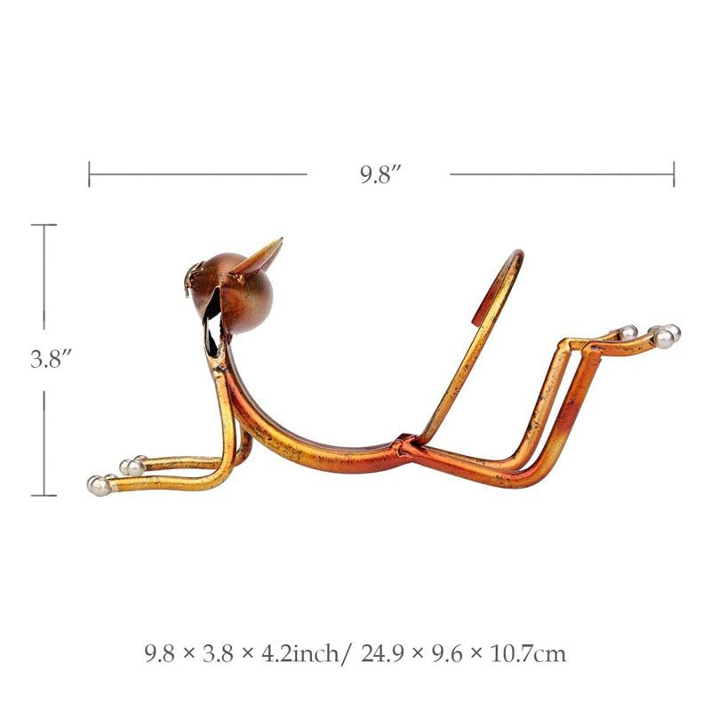 TFIIEXFL Wine Rack Metal Figurines Animal Craft Gift Wine Rack Office Home Decor Accessories