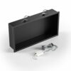 Bernkot Stainless Steel Shower Niche 36" X 12" Matte Black with Round Led Light No Tile Needed Wall Niche Recessed Shower Shelf for Bathroom Over