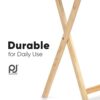 PJ Wood Side Table 2 Set 100% Wood, TV Tray Table, Folding Tables, Snack Table, Coffee Table, Table for Small Space, Living Room, Wood Frame, Nat