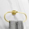 RAKUTE Towel Rings, Brushed Gold Aluminum Wall Mounted Towel Rack, Bathroom Towel Round Holder, No Punching Oval Towel Shelf Bathroom Ring