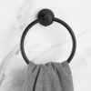 Care 4U Matte Black Towel Ring, Modern Kitchen Hand Towel Holder for Bathroom Wall Mounted, SUS304 Stainless Steel Bathroom Towel Rack