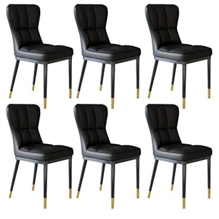 Kitchen Dining Room Furniture Chairs Modern Kitchen Dining Chairs Set Of 4,PU Leather High Back Padded Soft Seat Living Room Chairs Water Proof L