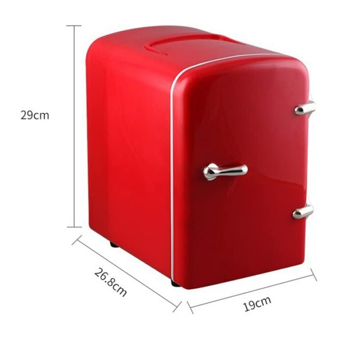 SDFGH Car Fridge 4L Mini Refrigerator Fruit Drink Cooler and Heater Food Freezer for Travel Energy Save Electrical Appliances (Color : Rosso, Siz