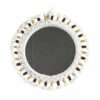 QUANJJ Wall-mounted Nordic Decorative Round Hanging Cosmetic Makeup Shaving Glass Home Decor for Salon Bathroom Countertop Vanity (Silver)
