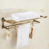 HIGOH Towel Rack Antique Towel Rack, All Copper Bath Towel Holder, Bathroom Hanger, Toilet Rack, Toilet Toilet Bathroom Hardware