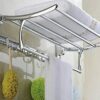FVRTFT Stainless Steel Wall Mounted Bathroom Towel Rack Brushed Towel Shelf Towel Holder Hotel Rail Shelf Storage Holder
