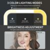 GURUN Folding Lighted Makeup Mirror with 3 Colors Light Modes USB Rechargable Portable Compact Travel Vanity Mirror M3002 (1)