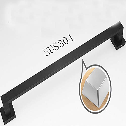 KAIISSA SUS304 Stainless Steel Towel Bar Rail - 41cm / 16 Inches, Towel Rail Rack Square Bathroom Rack Shelf Screw Wall Mounted Towel Holder Blac