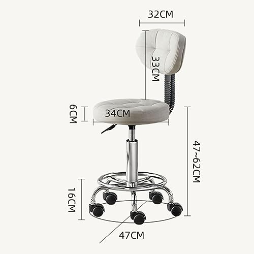 360° Swivel Barstools, Height Adjustable Counter Height Bar Chairs, with Back & Footrests & Quiet Casters, for Home Bar,Grey