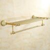 HIGOH Towel Racks,Bathroom Towel Rack Wall Mounted Towel Holder,Bathroom Accessories,Brass Towel Holder,Towel Bar,Towel Rack,Bath Shelf,Natural J