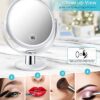 Magnifying Makeup Mirror, 1X 15X Double Sided Magnification Mirror, 360 Degree Rotation Table Mirror, White
